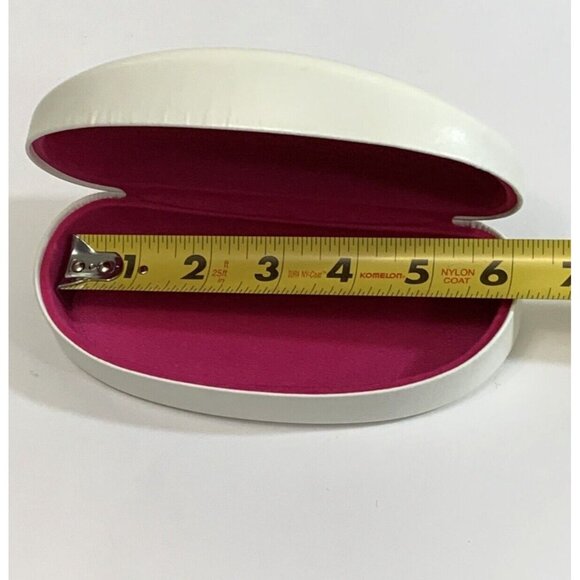 Candies Hard Clamshell Case For Eyeglasses Sunglasses White Pink Felt Lining - Picture 8 of 9